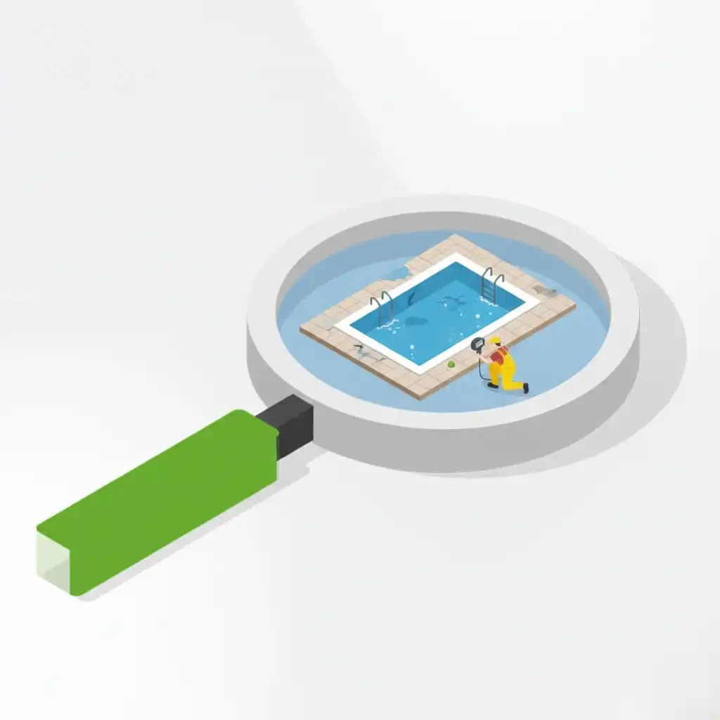 كشف تسربات المسابح بدون تكسير